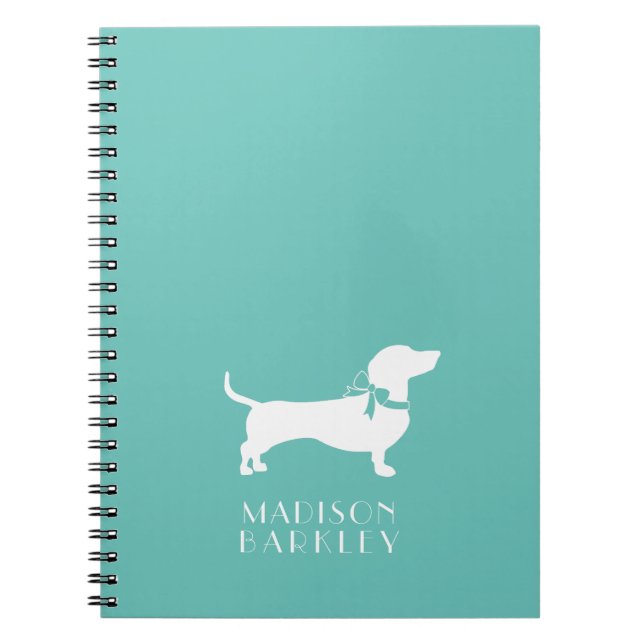 Caderno Espiral Notebook Dachshund Wiener Dog Puppy (Frente)