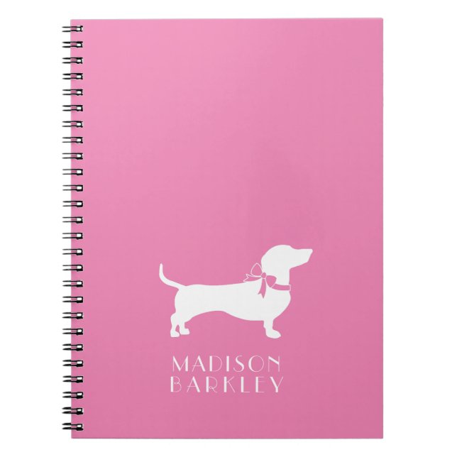 Caderno Espiral Notebook Dachshund Wiener Dog Puppy (Frente)