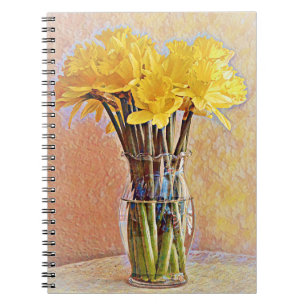 Caderno Espiral Notebook Daffodil Flowers Ainda de Arte Vida