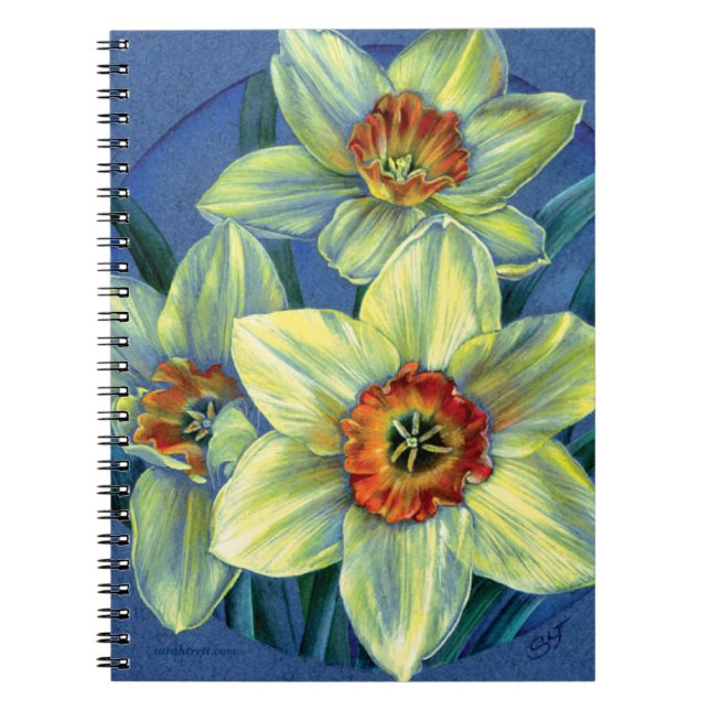 Caderno Espiral Notebook Daffodils de arte fina (Frente)