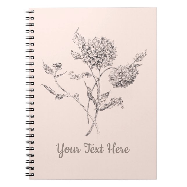 Caderno Espiral Notebook Dahlia Personalizado (Frente)