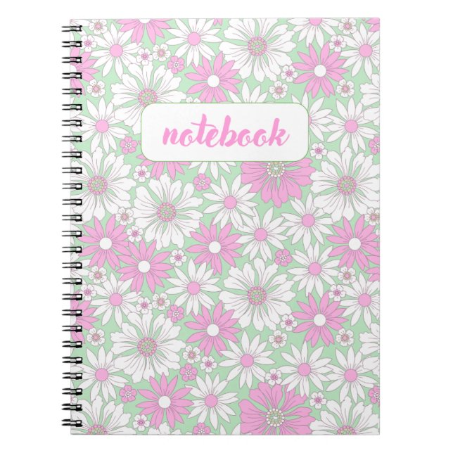 Caderno Espiral Notebook Daisy Bloom Rosa (Frente)