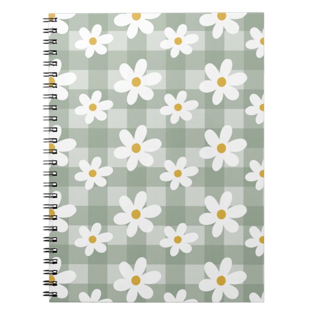 Caderno Espiral Notebook Daisy Days - Gingham Verde (Frente)