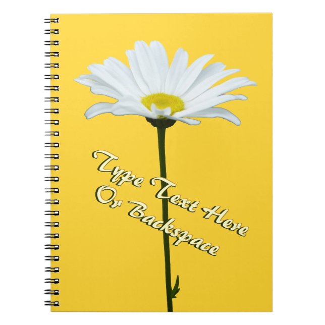 Caderno Espiral Notebook Daisy Personalizado Daisy Flower (Frente)
