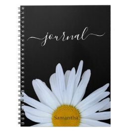 Caderno Espiral Notebook Daisy Photo Black Diário Spiral