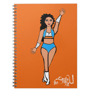 Caderno Espiral Notebook Dançarino Azul Claro / Branco / Laranja