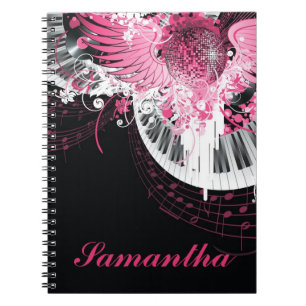 Caderno Espiral Notebook Dance Music Disco Ball Piano Music Spiral