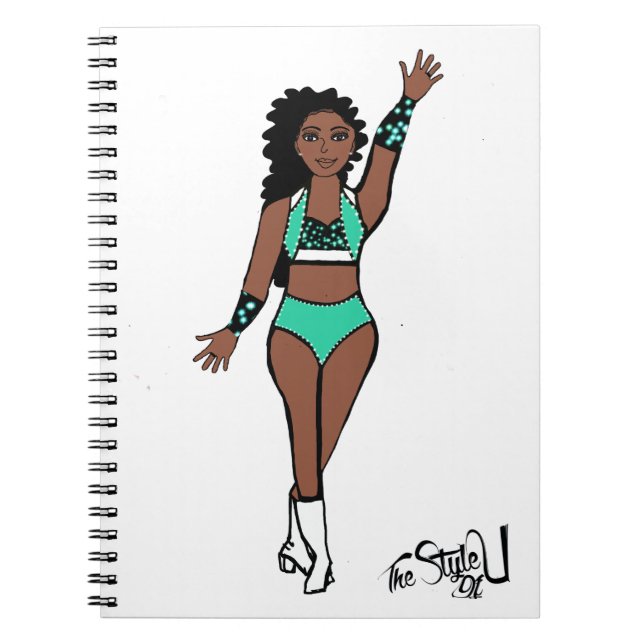 Caderno Espiral Notebook Dancer / Branco/ Preto (Frente)