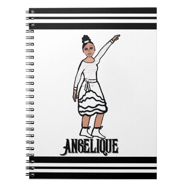 Caderno Espiral Notebook Dancer White Ruffle Fringe #2 (Frente)