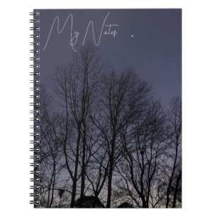 Caderno Espiral Notebook Dark Sky, Lua e Star Spiral