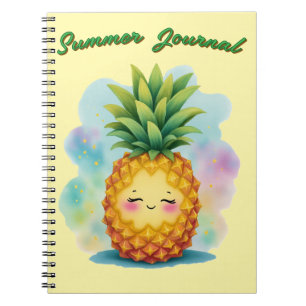 Caderno Espiral Notebook de abacaxi feliz Diário Summer