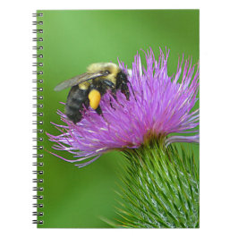 Caderno Espiral Notebook de abelhas e de Thistle