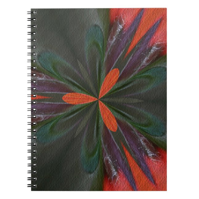 Caderno Espiral Notebook de Abstrato de Arte Laranja E Verde (Frente)