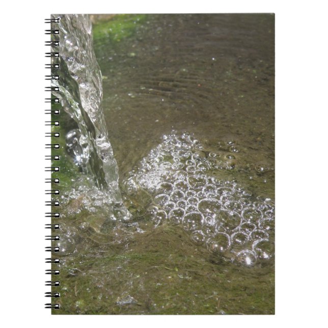 Caderno Espiral Notebook de água borbulhante em cascata (Frente)