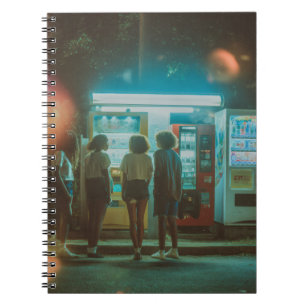 Caderno Espiral Notebook de amigos recém-chegados à noite