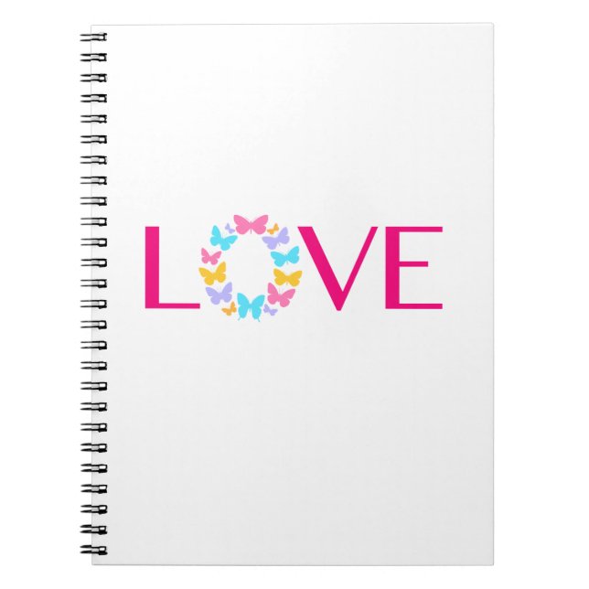 Caderno Espiral Notebook de amor e borboletas (Frente)