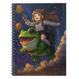 Caderno Espiral Notebook de animação Crypto Pepecoin Waifu em sapo