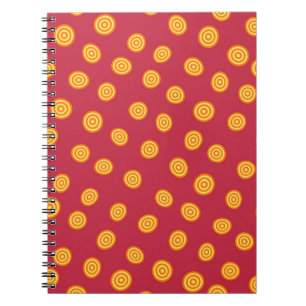 Caderno Espiral Notebook de arando vermelho e laranja giro