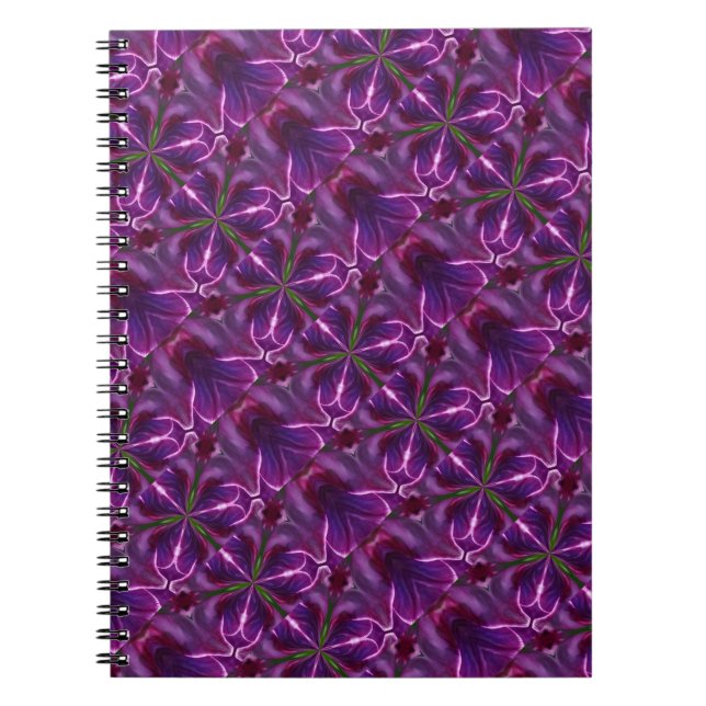Caderno Espiral Notebook De Arte Abstrato Roxo E Verde (Frente)
