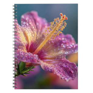 Caderno Espiral Notebook De Arte De Macro De Flor De Hibiscus Rosa