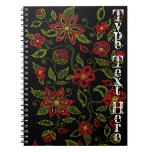 Caderno Espiral Notebook de arte nativa Metis Beading Personalizad