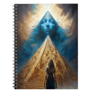 Caderno Espiral Notebook de Arte Surreal Visionário Pirâmide