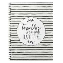 Caderno Espiral Notebook de aspas preto e branco moderno