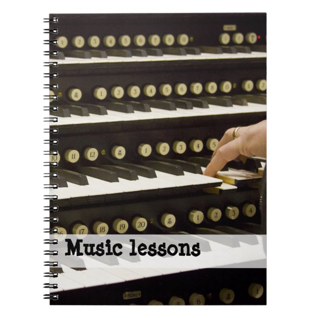Caderno Espiral Notebook de aulas de música (Frente)