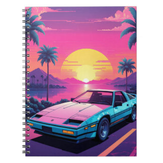 Caderno Espiral Notebook de automóveis retrorreflectores, com vapo