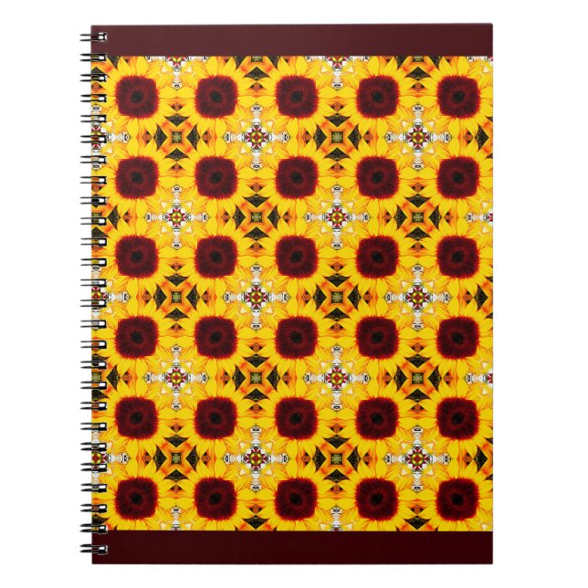 Caderno Espiral Notebook de Azulejo de girassol (Frente)