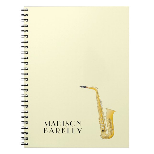Caderno Espiral Notebook de Banda Musical Saxofone (Frente)
