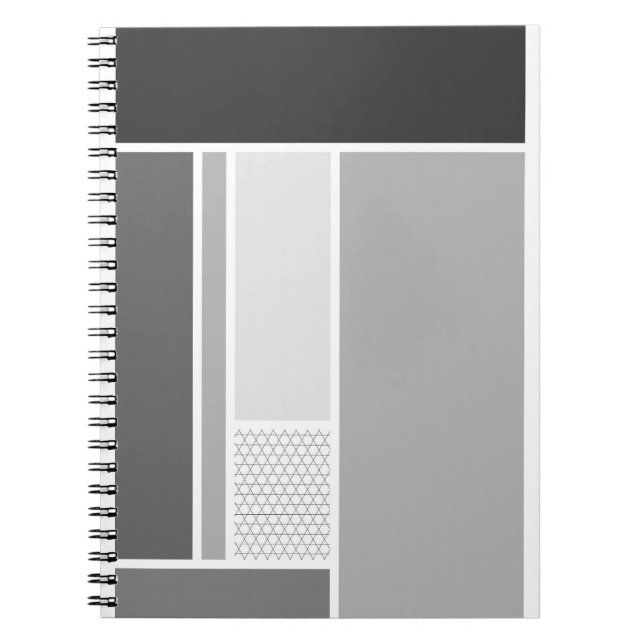 Caderno Espiral Notebook de blocos geométricos onocromáticos (Frente)