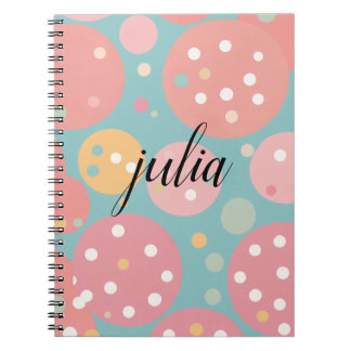 Caderno Espiral Notebook de Bolinhas Kawaii Pastel