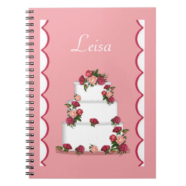 Caderno Espiral Notebook De Bolo De Casamento (Frente)