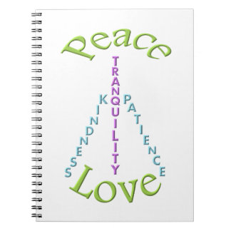 Caderno Espiral Notebook de bondade de Tranquilidade de Paz