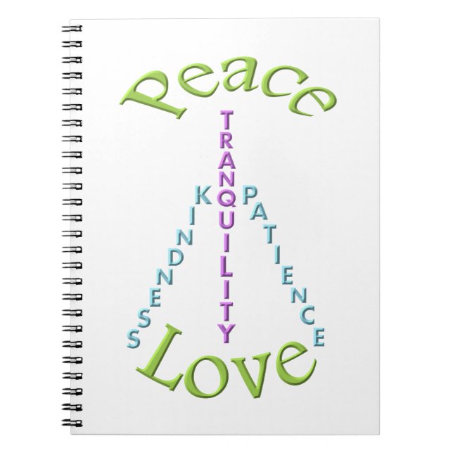 Caderno Espiral Notebook de bondade de Tranquilidade de Paz (Frente)
