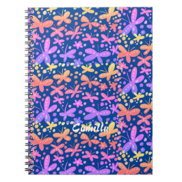 Caderno Espiral Notebook de borboletas coloridas