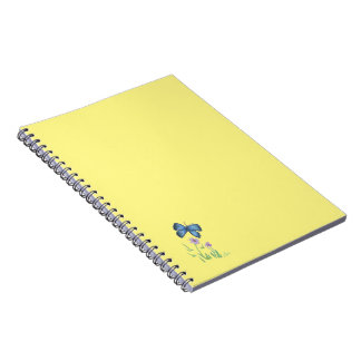 Caderno Espiral Notebook de borboletas e flores selvagens