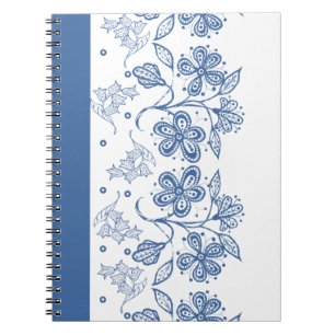 Caderno Espiral Notebook de borda flexível branca Indigo azul pers