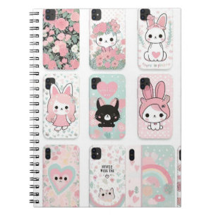 Caderno Espiral Notebook de Bunnies com Economia Tecnológica