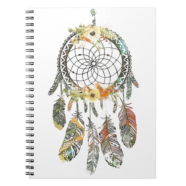 Caderno Espiral Notebook de caçador floral de aquarelas (Frente)