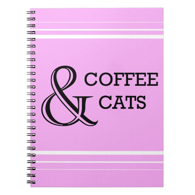 Caderno Espiral Notebook de café e gatos (Frente)