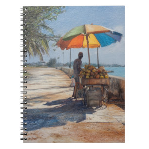 Caderno Espiral Notebook de Carrinho de Coco Costeiro