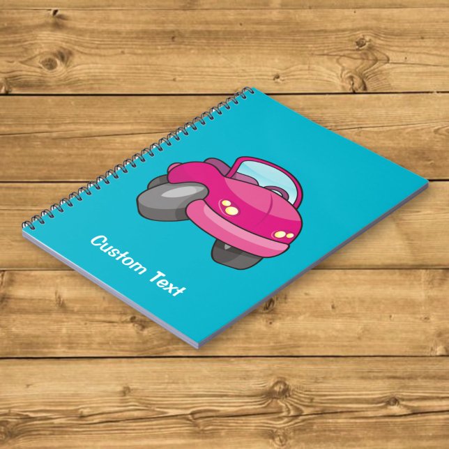 Caderno Espiral Notebook de carro cor-de-rosa (Criador carregado)