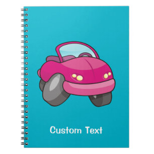 Caderno Espiral Notebook de carro cor-de-rosa