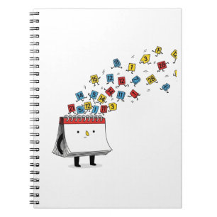 Caderno Espiral Notebook de Cartoon de Calendário Engraçado - Esca