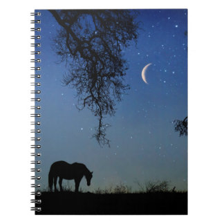 Caderno Espiral Notebook de carvalho e lua