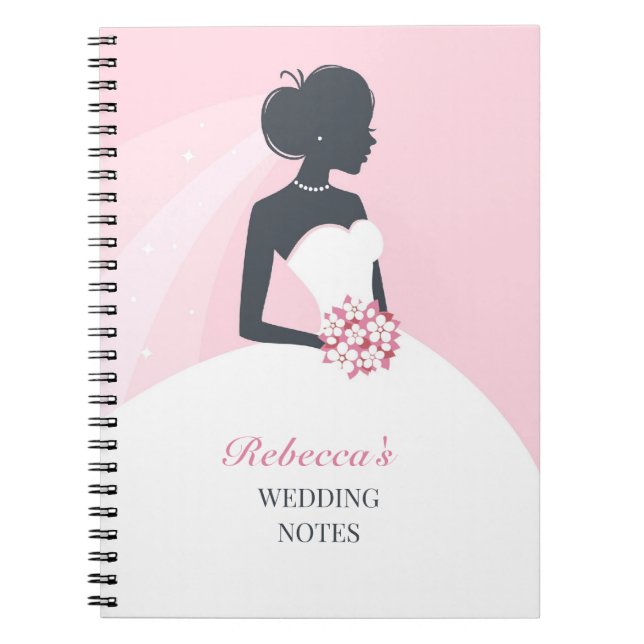 Caderno Espiral Notebook de casamento da noiva (Frente)