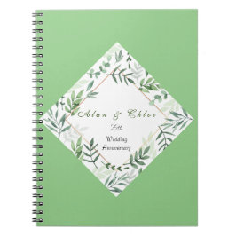 Caderno Espiral Notebook De Casamento Verde Botânico Com Foto Espi