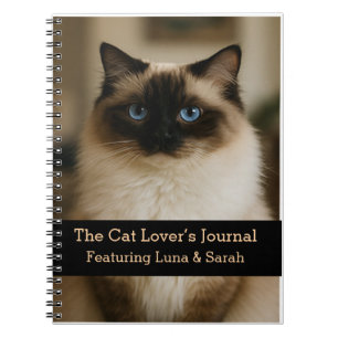 Caderno Espiral Notebook de Cat Personalizado com Nome Gift. Gift.